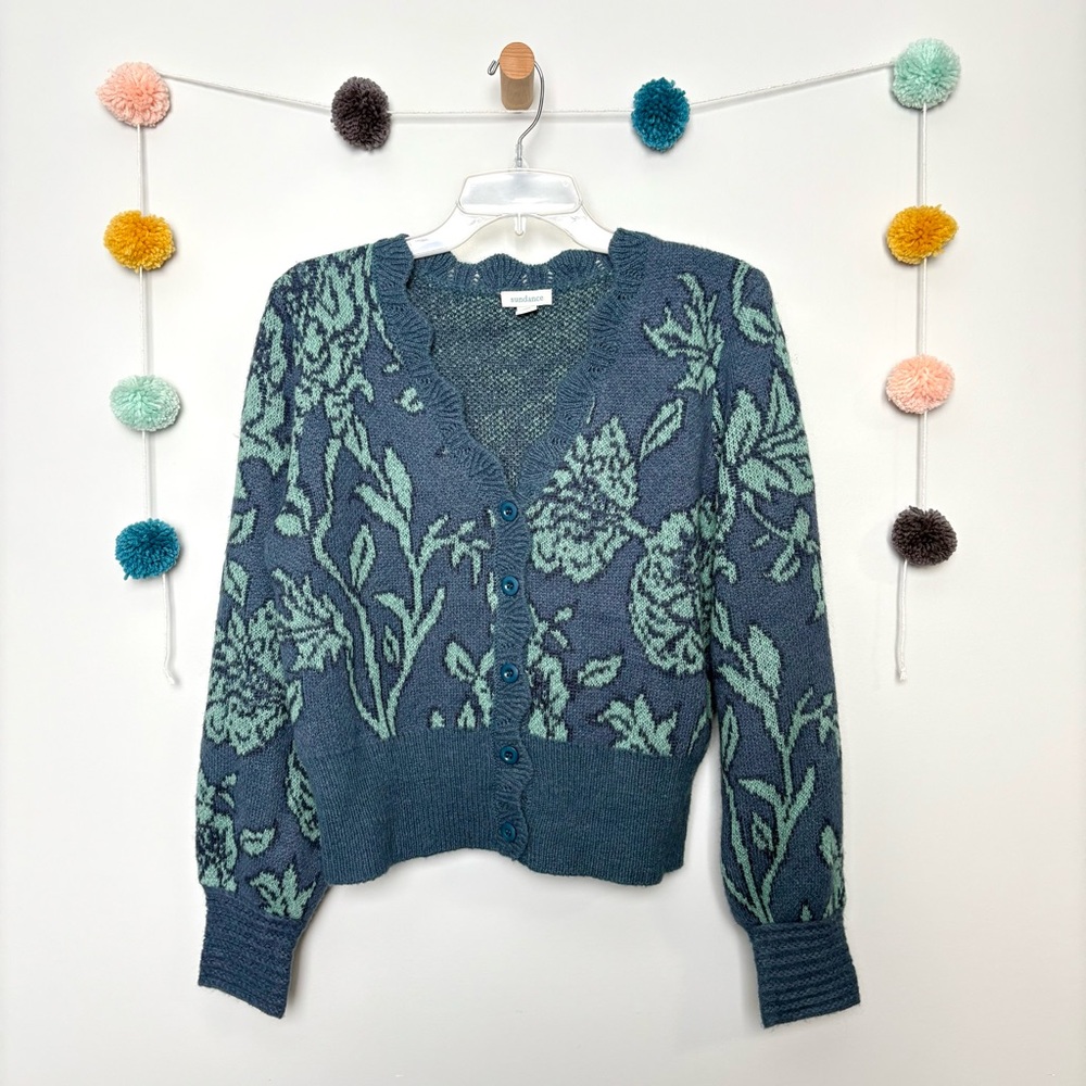Sundance Jahzara Blossom Teal Floral Cardigan
